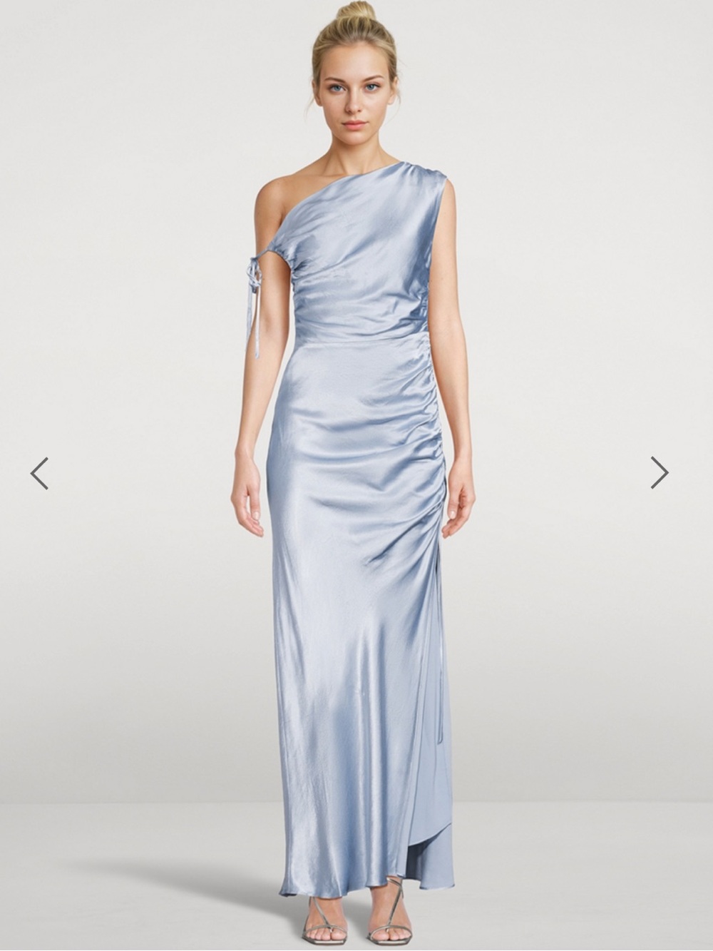 Shona Joy “La Lune” Blue Satin Maxi Dress